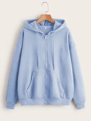 SKY BLUE ZIPPER HOODIE