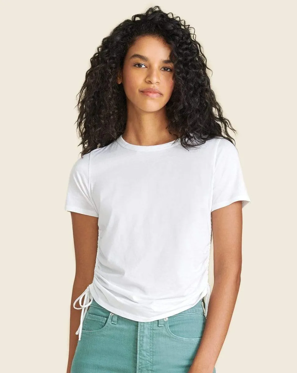 Tazi Ruched Tee - White