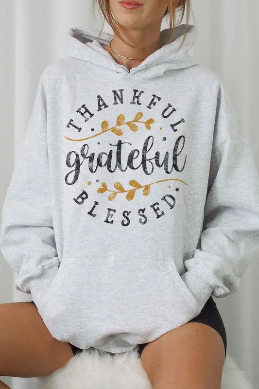 THANKFUL GRATEFUL BLESSED HOODIE PLUS SIZE