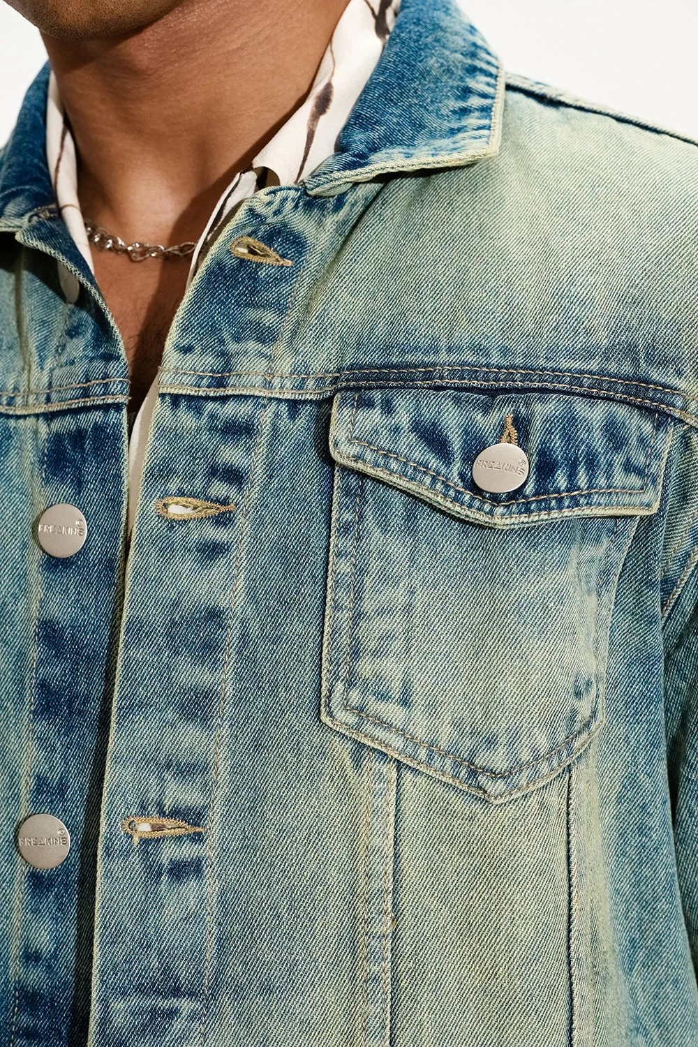 Tie-dye Revival Men's Denim Trucker Jacket