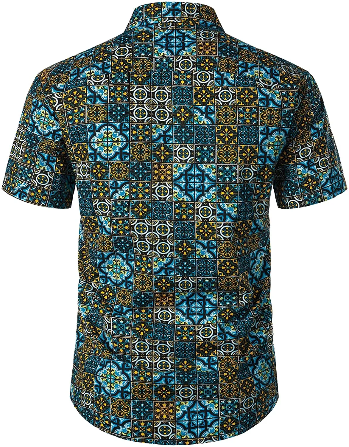 Vintage Blue-Black Bandana Print Button Down Hawaiian Shirts