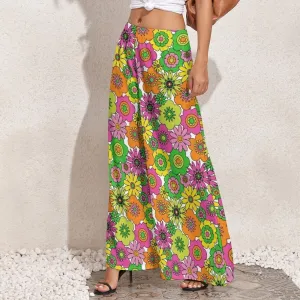 Wide Leg Pants, Retro Pants, Wide Leg Pants Women, 70s Style Pants, 70s Inspired pants, Neon Pants, Floral Pants, Hippie Pants, Boho Pants