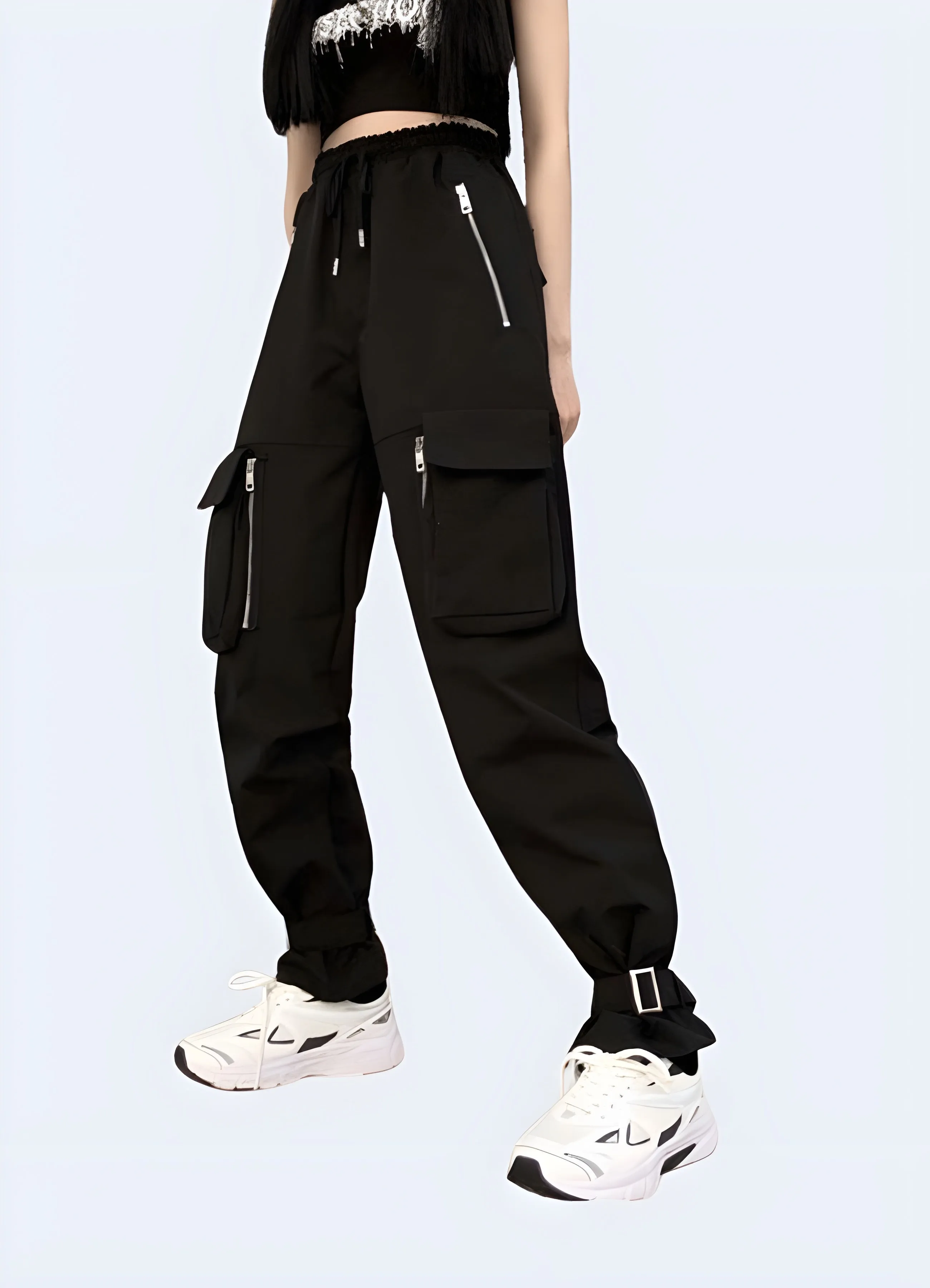 Women's Cargo Pants With Zipper Pockets