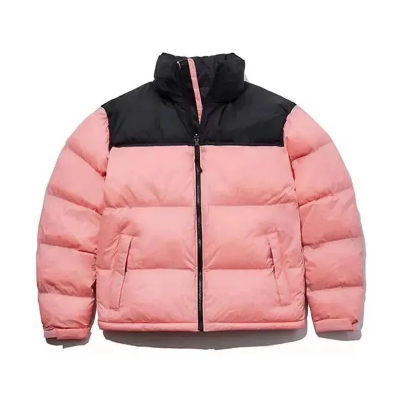 Women's Solid Colour Warm Puffer Jacket - Cotton Filled Winter Coat